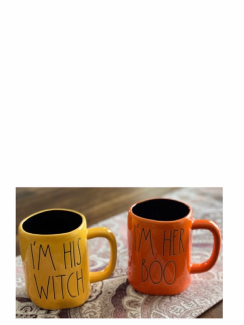 NEW Rae Dunn I’M HER BOO and I’M HIS WITCH Mug Set